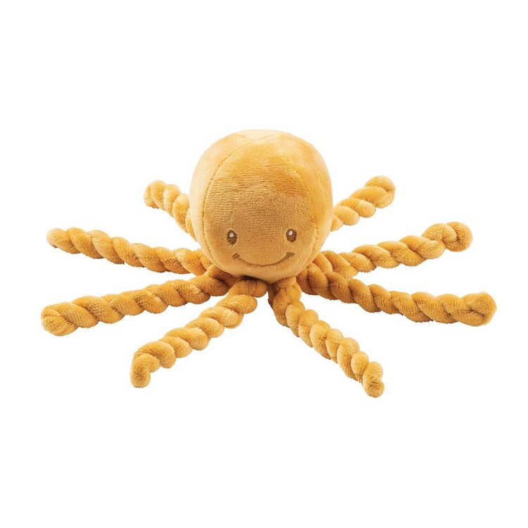 NATTOU Prvá hračka pre bábätka chobotnička PIU PIU Lapidou okrová 0m