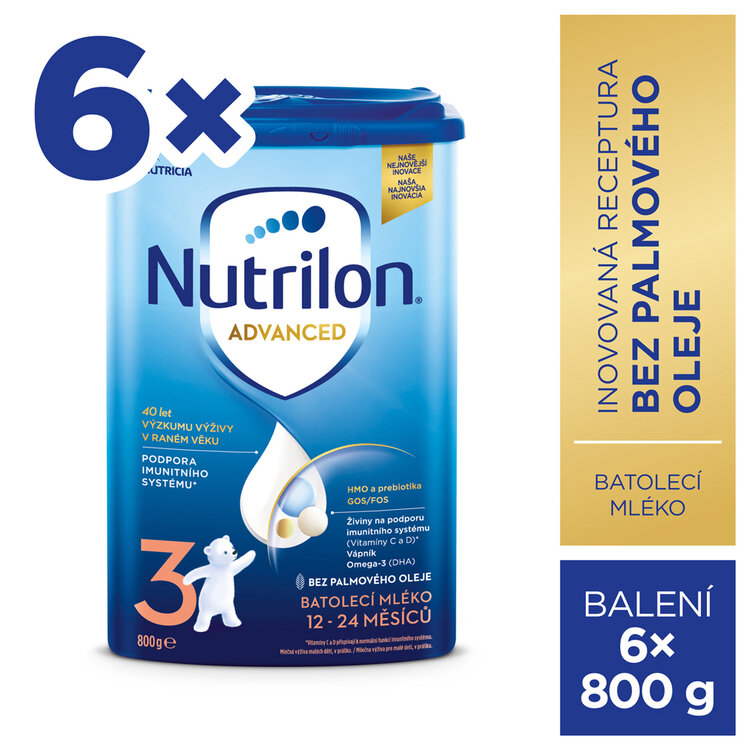 NUTRILON Mlieko batoľacie 3 Advanced 6x 800 g 12