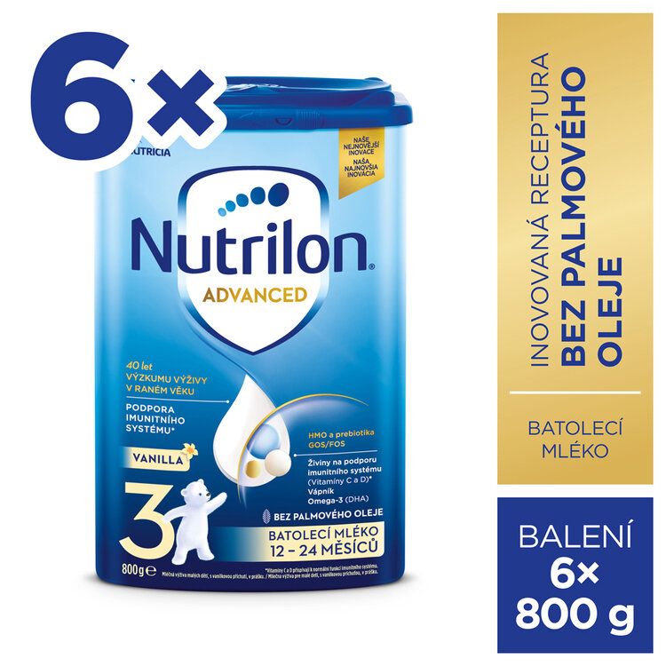 NUTRILON Mlieko batoľacie 3 Advanced Vanilla 6x 800 g 12