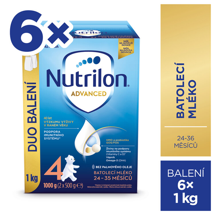 Nutrilon 3 Advanced DUO balenie 6 x 1 kgNUTRILON Mlieko batoľacie 4 Advanced 6x 1000 g 24
