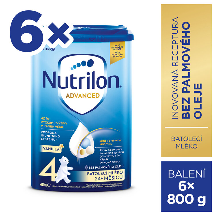 NUTRILON Mlieko batoľacie 4 Advanced Vanilla 6x 800 g 24