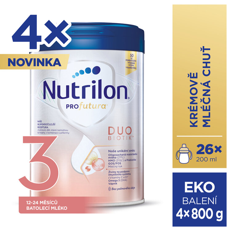 NUTRILON® Mlieko batoľacie Profutura® DUOBIOTIK™ 3 od uk. 12. mesiaca 4x800 g