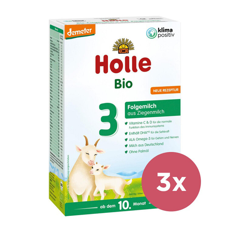 3x HOLLE Bio Detská mliečna výživa na bázi kozieho mlieka  pokračovacia formule 3