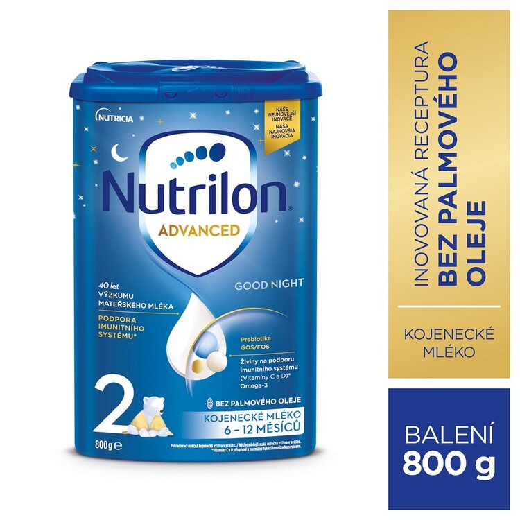 Nutrilon 2 Good Night 800 gNUTRILON 2 Advanced Good Night následné dojčenské mlieko od uk. 6. mesiaca 800 g