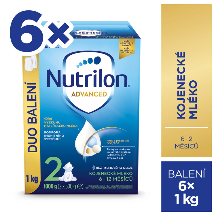 Nutrilon 2 Advanced DUO balenie 6 x 1 kgNUTRILON Mlieko následné dojčenské 2 Advanced 6x 1000 g 6