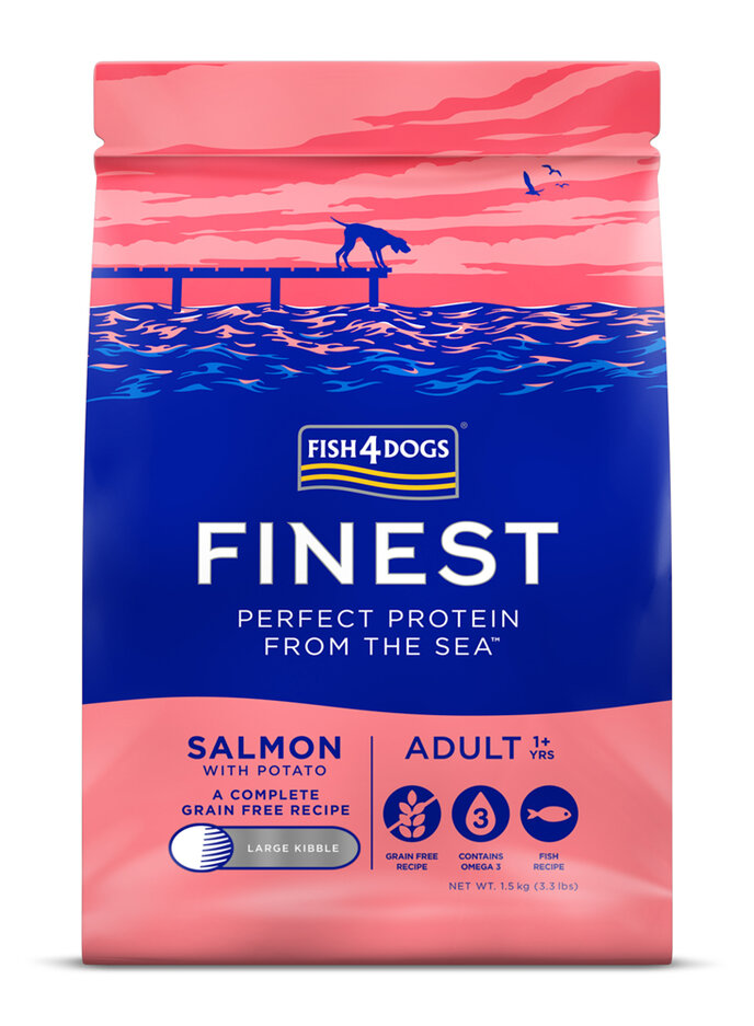 FISH4DOGS Granule malé pre dospelých psov Finest losos so zemiakmi 15kg 1