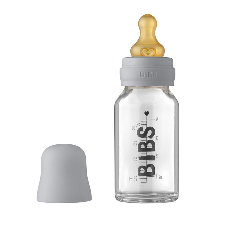 BIBS Fľaša Baby Bottle sklenená 110 ml Cloud