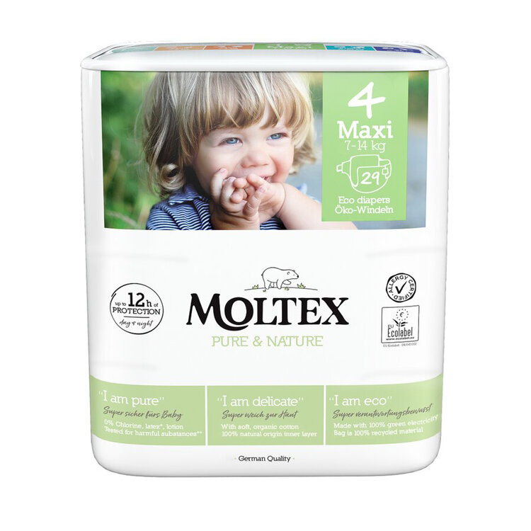 MOLTEX PureNature Plienky jednorazové 4 Maxi (7-14 kg) 29 ks