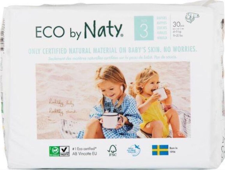 Naty Nature Babycare Midi 4-9 kg 30 ksECO BY NATY Plienky jednorazové 3 (4-9 kg) 30 ks