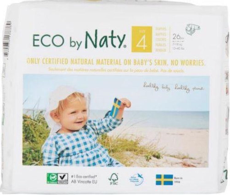 Naty Nature Babycare Maxi 7-18 kg 26 ksECO BY NATY Plienky jednorazové 4 (7-18 kg) 26 ks