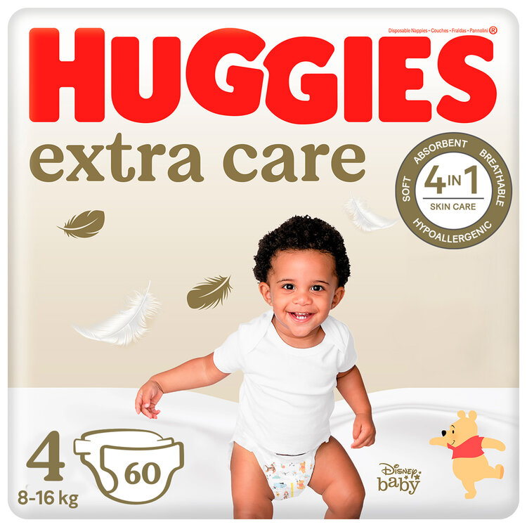 HUGGIES Elite Soft 4 8-14kg 60ksHUGGIES® Extra Care plienky jednorazové 4 (8-14 kg) 60 ks