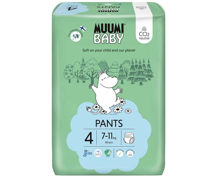 MUUMI Baby Pants 4 Maxi 7-11 kg (40 ks) nohavičkové eko plienky