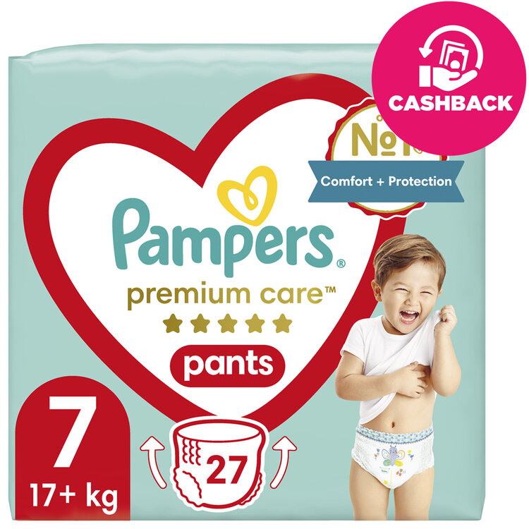 PAMPERS Nohavičky plienkové Premium Care Pants veľ. 7 (27 ks) 17 kg