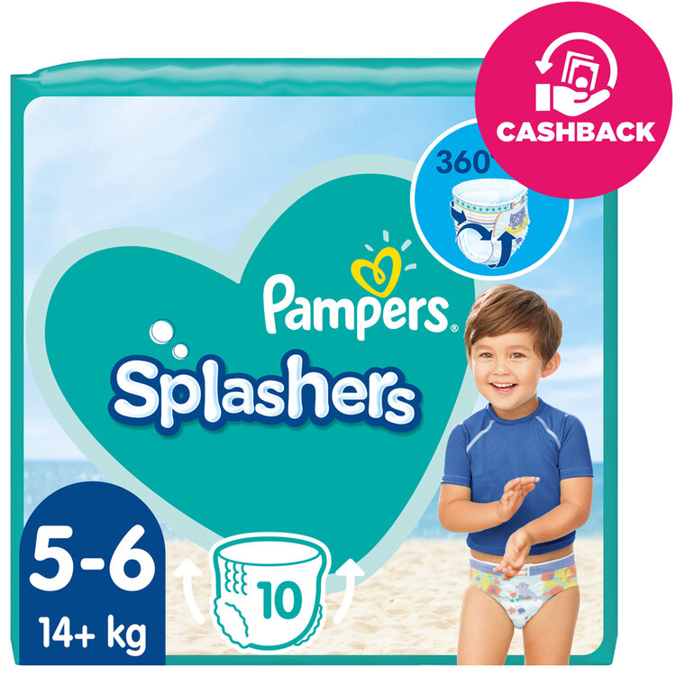 Pampers Pants Splashers 5-6 14 kg 10 ksPAMPERS Nohavičky plienkové do vody Splashers vel.5 (10 ks) 12-17 kg