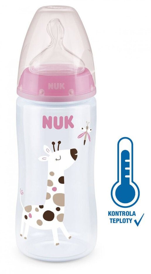 NUK FC fľaša s kontrolou teploty 300 ml - ružová