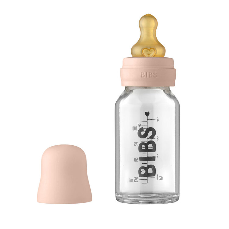 Bibs Baby Bottle sklenená fľaša 110ml blushBIBS Fľaša sklenená Baby Bottle 110ml Blush