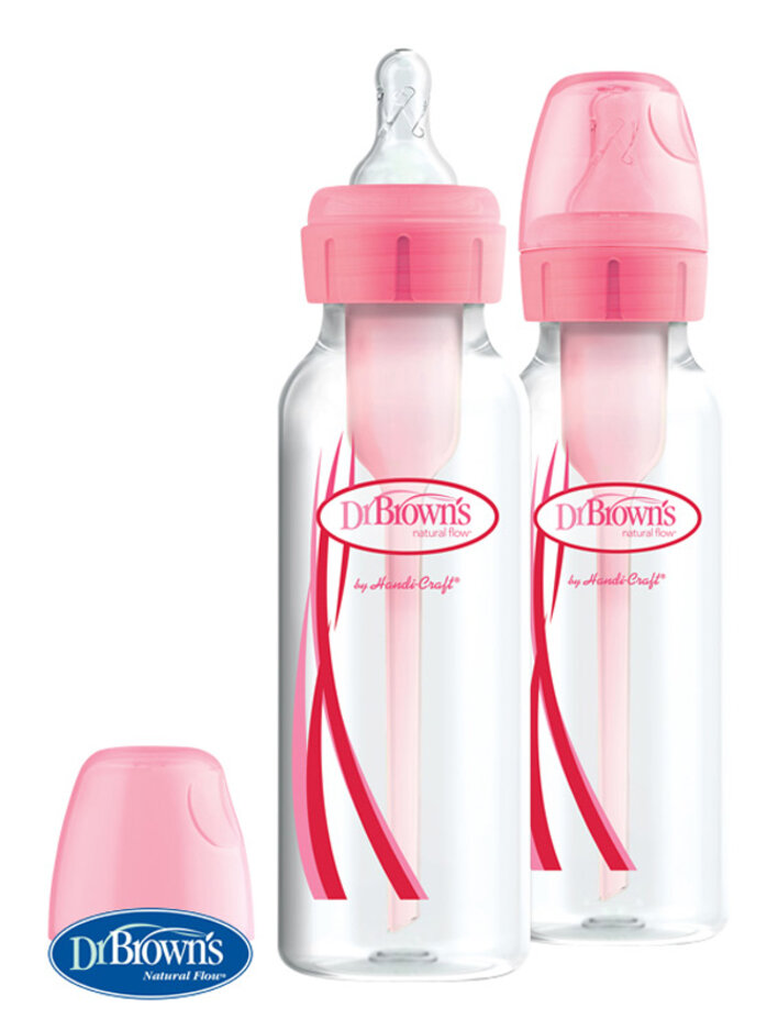 Dr.Brown´s Fľaša antikolik Options  úzka plast ružová 2 x 250 mlDR.BROWNS Fľaša antikolik Options úzka 2x250 ml plast ružová