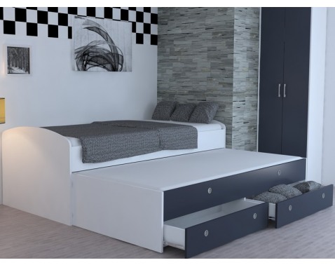 Rozkladacia posteľ Patrik Color 90x200 cm  biela antracit 