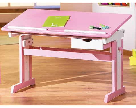 Písací stôl Cecilia  ružový biely 