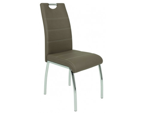 Jedálenská stolička Susi  hnedá šedá ekokoža 