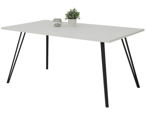 Jedálenský stôl Mária 160x90 cm  matný biely 