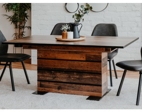 Rozkladací jedálenský stôl Manhattan 160x90 cm  vintage optika dreva 