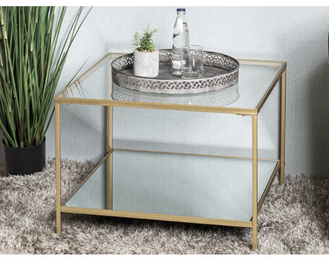 Čtvercový konferenční stolek Porto 60x60 cm  zlatý 