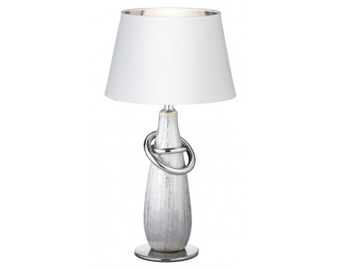 Stolná lampa Thebes 38 cm  biela strieborná 