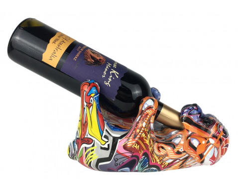 Dekoračný držiak na víno Graffiti pes  24x14 cm 