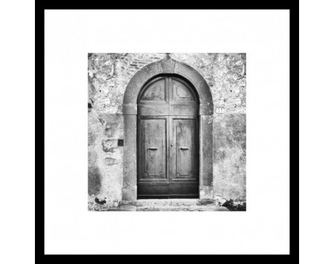Rámovaný obraz Oblúkové dvere 50x50 cm  čiernobiely 