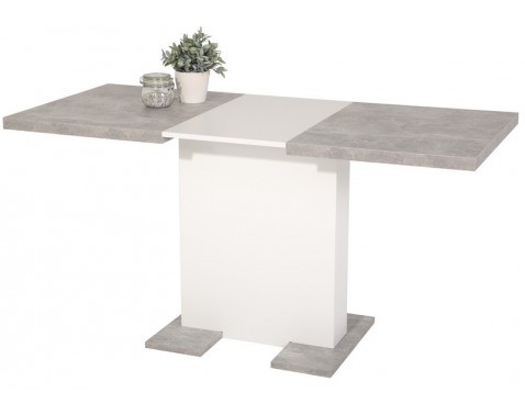 Jedálenský stôl Britt 110x69 cm  šedý betón biely 