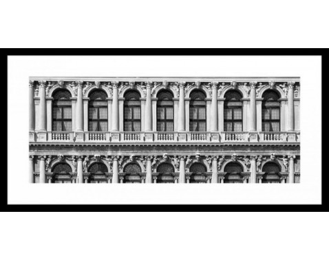 Rámovaný obraz Ca rezzonico Palazzo 80x40 cm  čiernobiely 