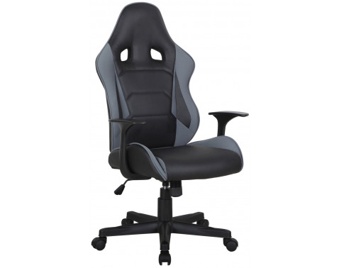 Kancelárská stolička Foxter  čierna ekokoža šedá látka 