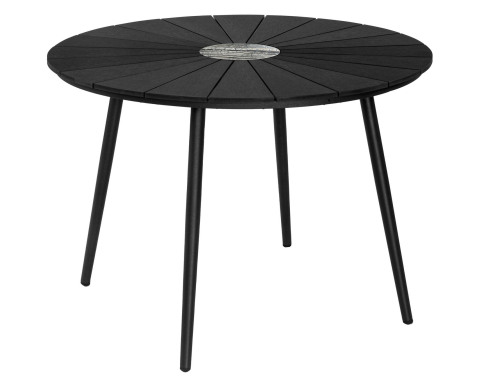 Okrúhly záhradný jedálenský stôl Parker 120 cm  čierny 