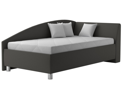 Rohová posteľ Andrew pravá 110x200 cm  tmavo šedá látka 