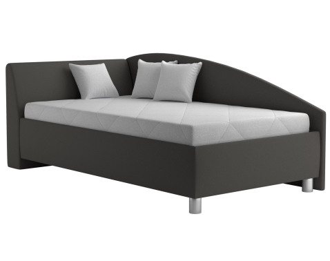 Rohová posteľ Andrew ľavá 110x200 cm  tmavo šedá látka 