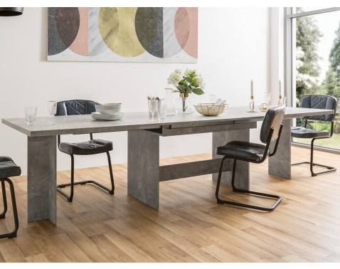 Veľký rozkladací jedálenský stôl Ancona 160x90 cm  šedý beton 