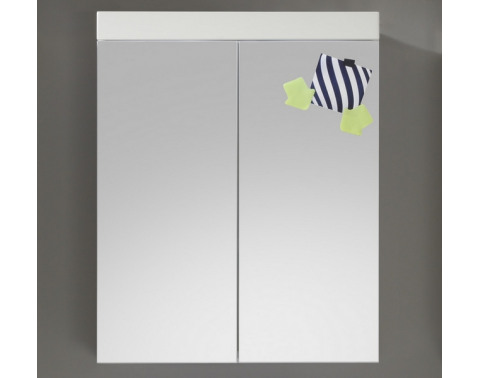 Kúpeľňová skrinka so zrkadlom Amanda 405  lesklá  biela 