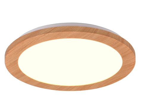 Stropné LED osvetlenie Camillus 26 cm  okrúhle  imitácia dreva 