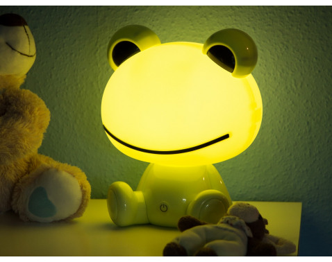 Detská LED stolná lampa Žaba  zelená 