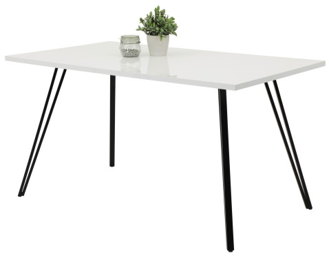 Jedálenský stôl Jennifer 140x80 cm  biely lesk 