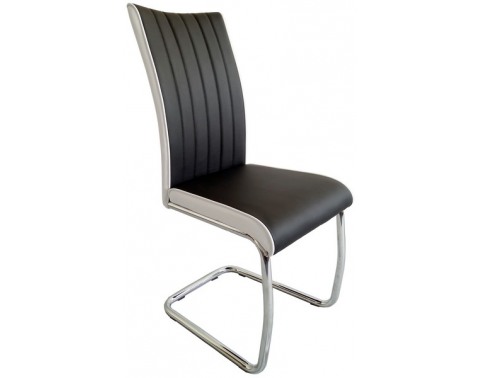 Jedálenská stolička Vertical  čierna biela ekokoža 
