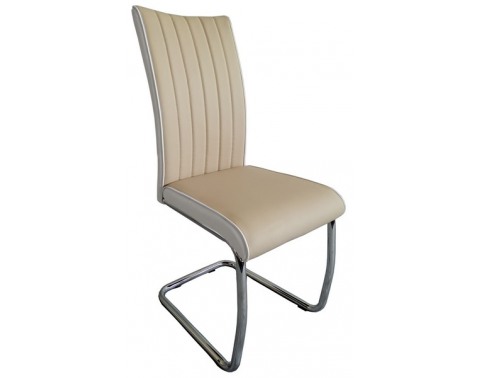 Jedálenská stolička Vertical  béžová biela ekokoža 
