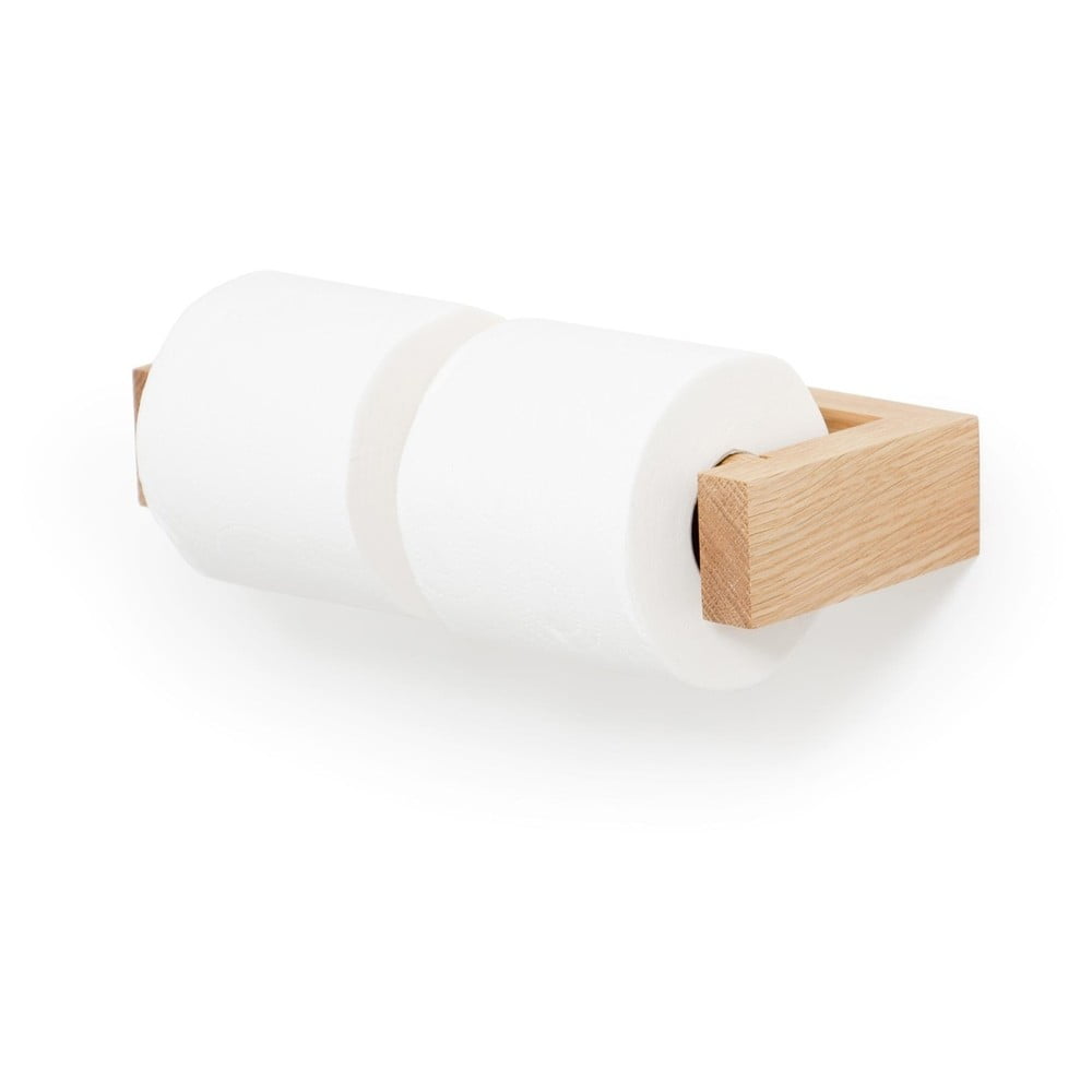 Nástenný držiak na toaletný papier z dubového dreva Wireworks