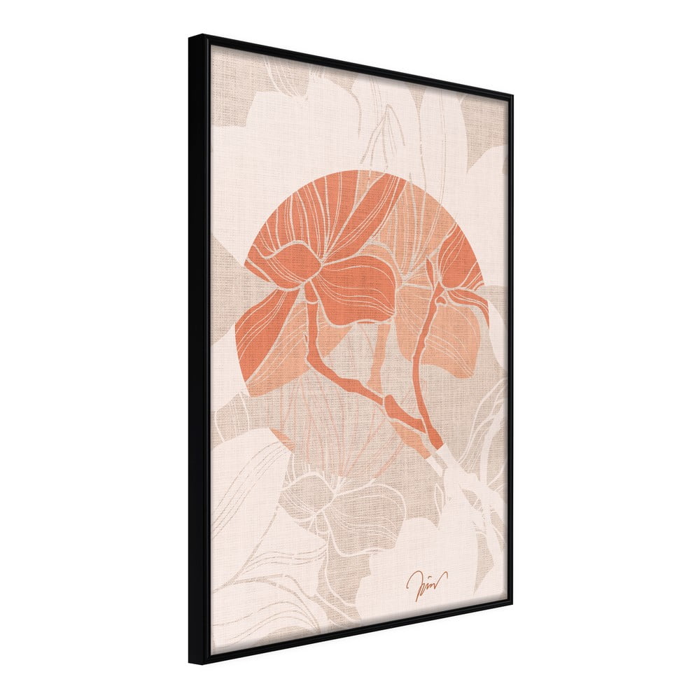 Plagát v ráme Artgeist Flowers on Fabric 30 x 45 cm