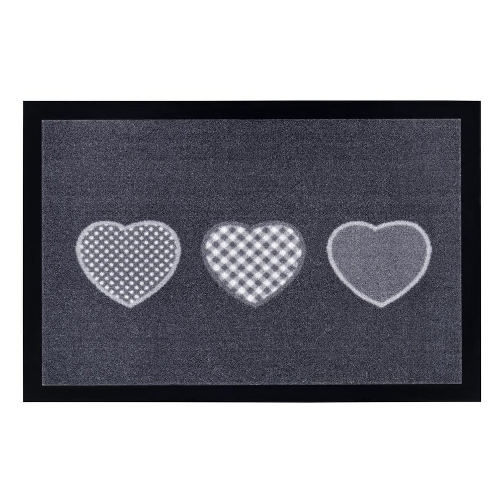 Sivá rohožka Hanse Home Hearts 40 x 60 cm