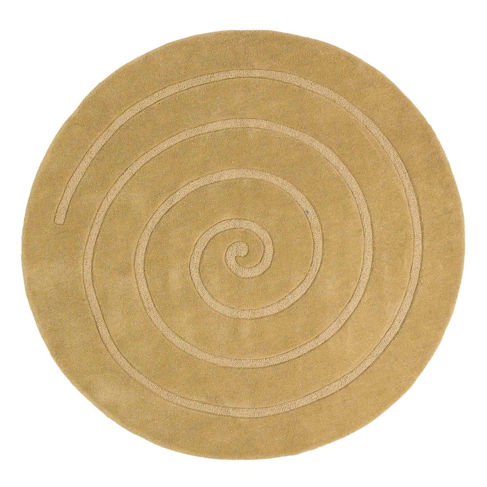 Béžový vlnený koberec Think Rugs Spiral ⌀ 180 cm