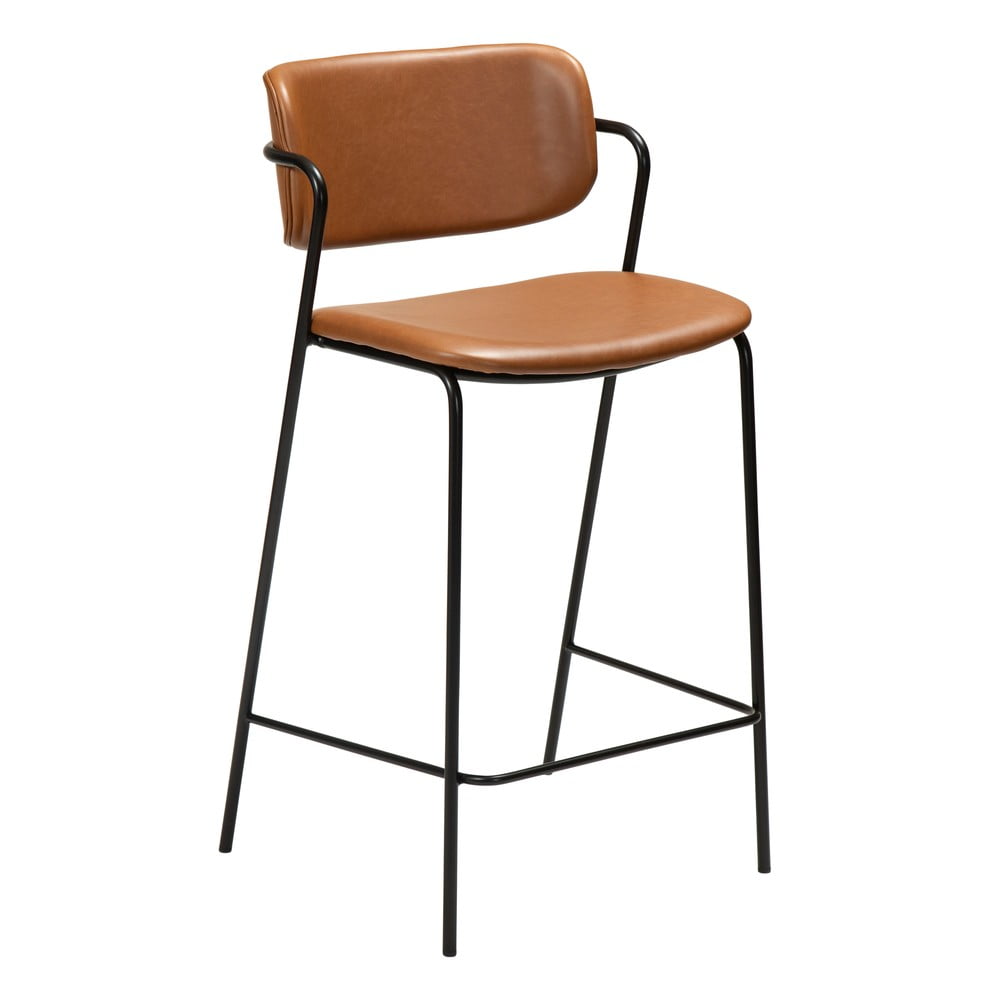 Hnedá barová stolička z imitácie kože DAN-FORM Denmark Zed výška 955 cm