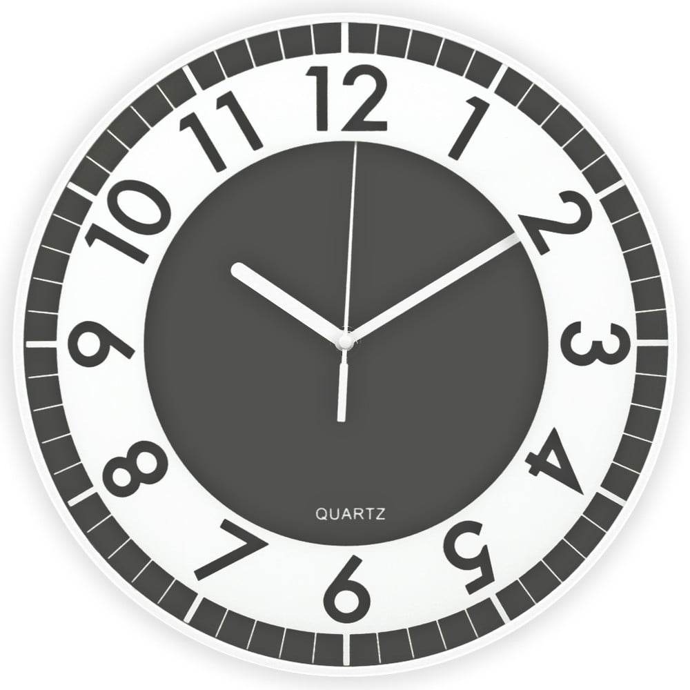Tmavosivé nástenné hodiny Postershop Moderna ø 30 cm