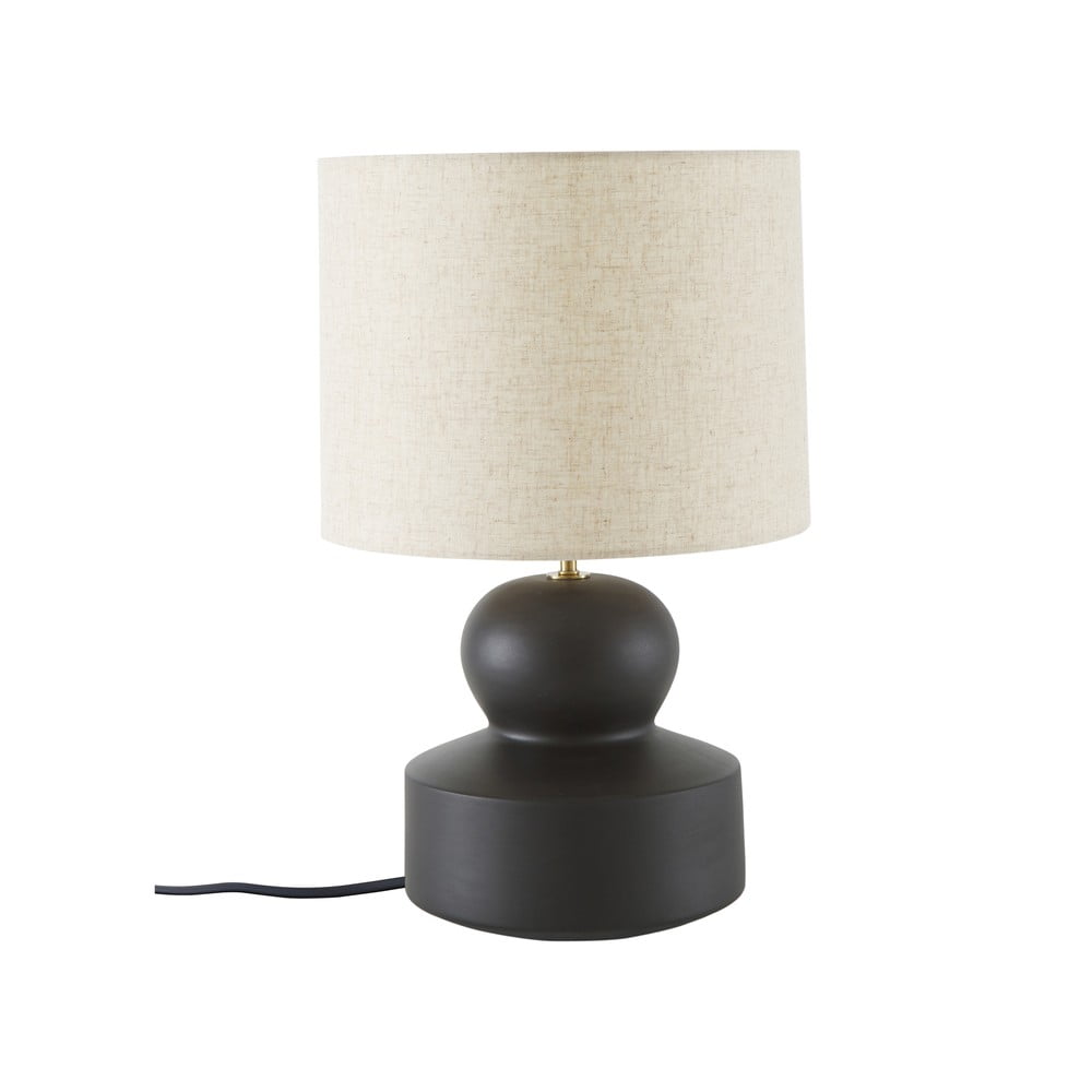 Čierno-béžová keramická stolová lampa Westwing Collection Georgina výška 52 cm